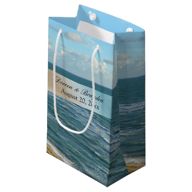 Bolsa De Regalo Pequeña Playa Seascape Boda Océano Azul (Angulo Anverso)
