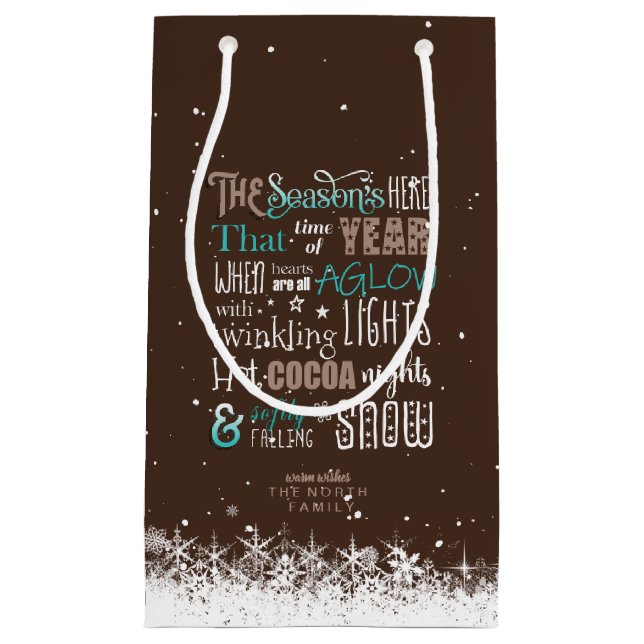 Bolsa De Regalo Pequeña Poema de Navidades de temporada ID593 (Anverso)