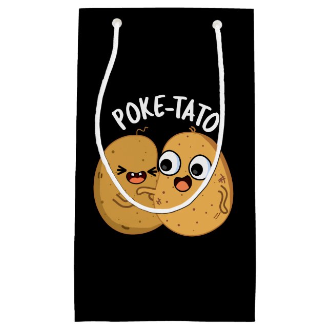 Bolsa De Regalo Pequeña Poke-tato Funny Potato Pun Dark BG (Anverso)