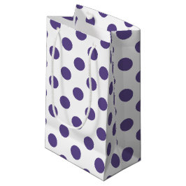Bolsa De Regalo Pequeña Polka ultravioleta sobre blanco