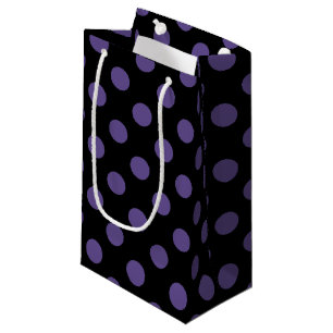 Bolsa De Regalo Pequeña Polka ultravioleta sobre negro