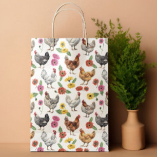 Bolsa De Regalo Pequeña Pollo y Gerber Daisies