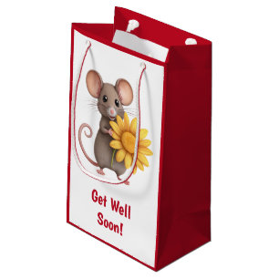 Bolsa De Regalo Pequeña Ponte bien pronto el ratón gracioso y la flor amar