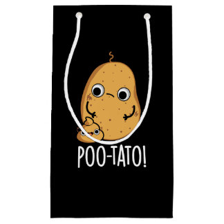 Bolsa De Regalo Pequeña Poo-tato Funny Veggie Poop Pun Dark BG