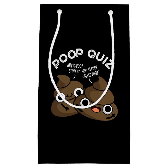 Bolsa De Regalo Pequeña Poop Prueba Funny Poo Pun Dark BG (Anverso)