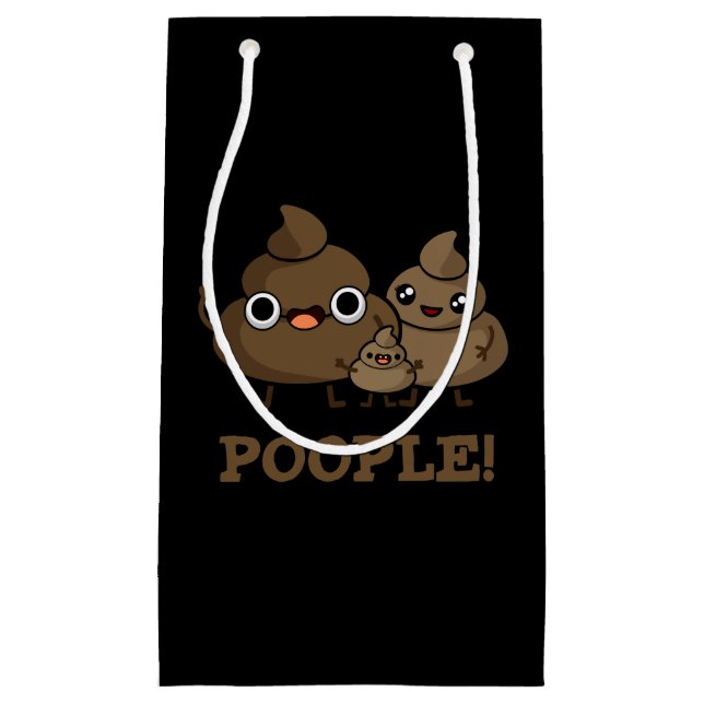 Bolsa De Regalo Pequeña Poopla Funny Poop Pun Dark BG (Anverso)