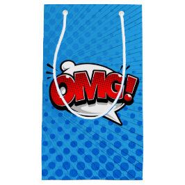 Bolsa De Regalo Pequeña Pop Art OMG! en azul