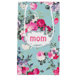 Bolsa De Regalo Pequeña Por Ti, Mamá. Viejos Rosas y mariposa