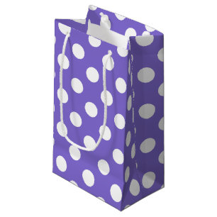 Bolsa De Regalo Pequeña Pos de polka blanco en periwinkle