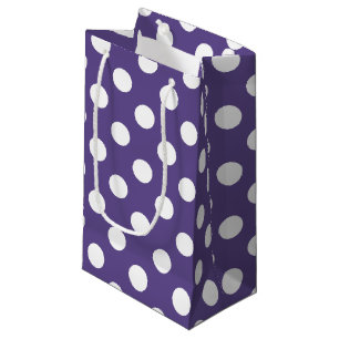 Bolsa De Regalo Pequeña Pos de polka blanco sobre ultravioleta
