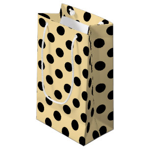 Bolsa De Regalo Pequeña Pos de polka negra en amarillo pálido