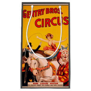 Bolsa De Regalo Pequeña Poster del intérprete de circo de color vintage