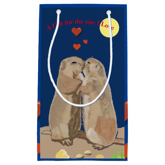 Bolsa De Regalo Pequeña Prairie Dog Valentine Day (Anverso)