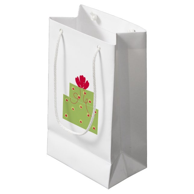 Bolsa De Regalo Pequeña Presente verde moderno (Angulo Anverso)