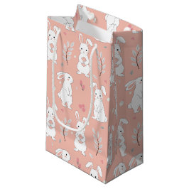 Bolsa De Regalo Pequeña Primavera de conejo rosado
