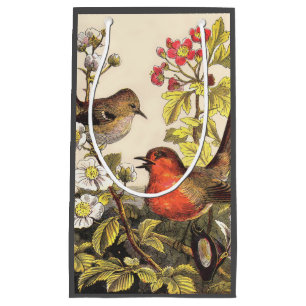 Bolsa De Regalo Pequeña Primavera Robin Birds Red Birds