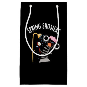 Bolsa De Regalo Pequeña Primavera Showers Funny Season Pun Dark BG