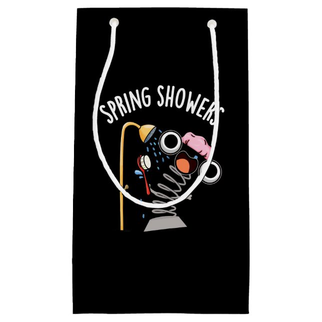 Bolsa De Regalo Pequeña Primavera Showers Funny Season Pun Dark BG (Anverso)