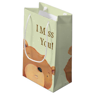 Bolsa De Regalo Pequeña Primer del oso de Brown grande