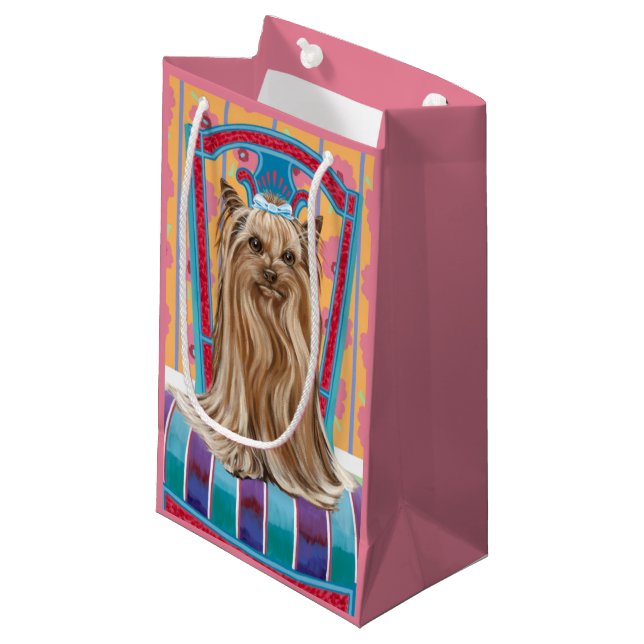 Bolsa De Regalo Pequeña Princesa Corona Yorkie (Angulo Anverso)