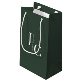 Bolsa De Regalo Pequeña Profesional Monograma Minimalista Moderno Verde Os