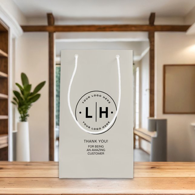 Bolsa De Regalo Pequeña Promoción de logotipo comercial personalizado (Personalized Custom Logo QR code Business Gift Bag by MINTIC DESIGN STUDIO)