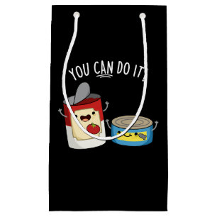 Bolsa De Regalo Pequeña Puedes Hacerlo Gracioso Pun De Comida Oscura BG