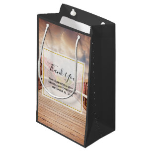 Bolsa De Regalo Pequeña Puente de Madera Rústico en el Campo Gracias