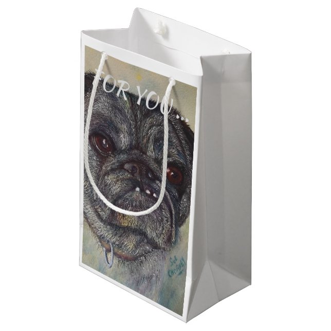 BOLSA DE REGALO PEQUEÑA PUG DULCE Y LINDOS (Angulo Anverso)
