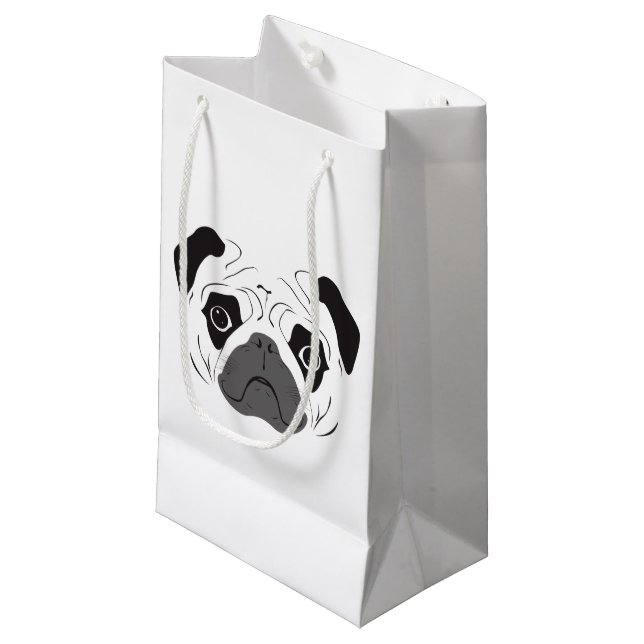Bolsa De Regalo Pequeña Pug Face Silhouette (Angulo Anverso)