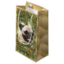 Bolsa De Regalo Pequeña Pug Wreath