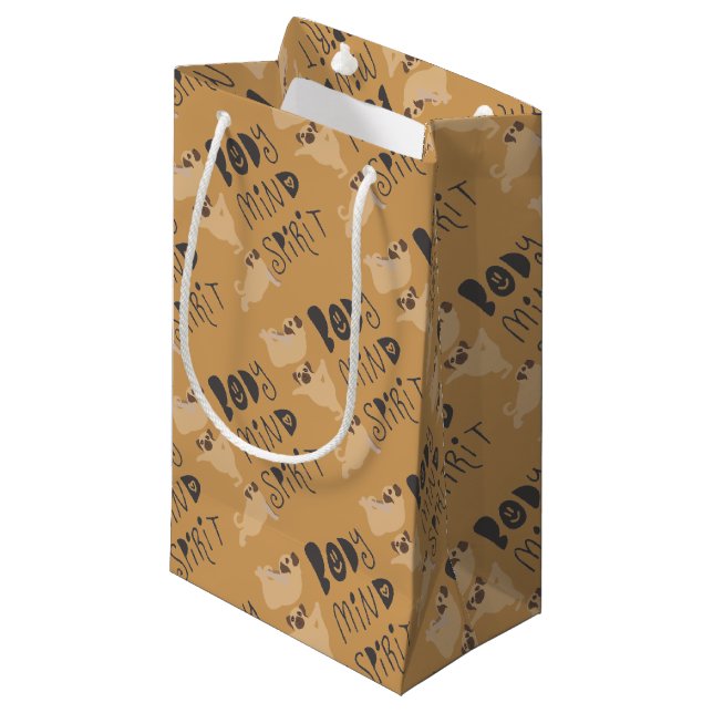 Bolsa De Regalo Pequeña Pugs de Yoga (Angulo Anverso)