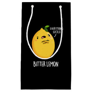 Bolsa De Regalo Pequeña Pun oscuro BG amargo de fruta divertida limón