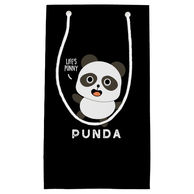 Bolsa De Regalo Pequeña Punda Graciosa Animal Panda Pun Dark BG (Anverso)