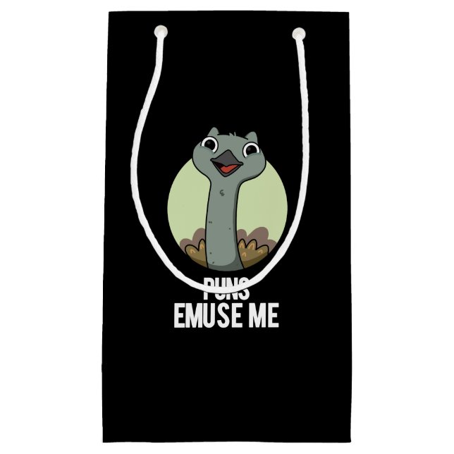 Bolsa De Regalo Pequeña Puns Emuse Me Funny Emu Pun Dark BG (Anverso)