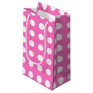 Bolsa De Regalo Pequeña Puntos de polka blanco sobre rosa