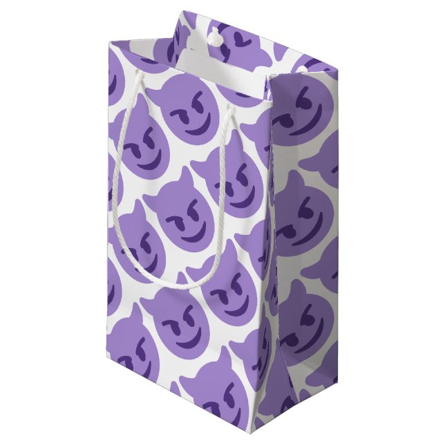 Bolsa De Regalo Pequeña Purple Devil Emoji (Angulo Anverso)