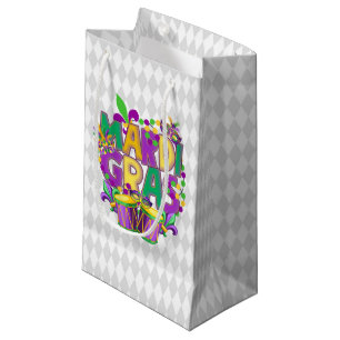 BOLSA DE REGALO PEQUEÑA PURPLE GOLD GREEN FELIZ MARDI GRAS