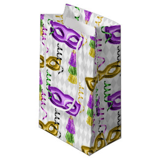 BOLSA DE REGALO PEQUEÑA PURPLE GOLD GREEN MARDI GRAS MASKS