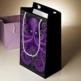 Bolsa De Regalo Pequeña Purple Octopus Victorian Steampunk Kraken 