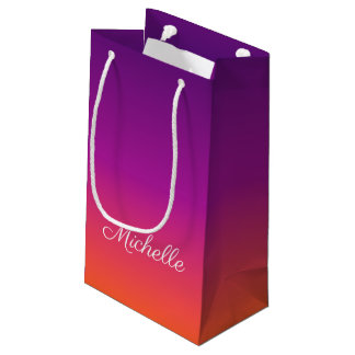 Bolsa De Regalo Pequeña Púrpura, rosa y gradiente naranja