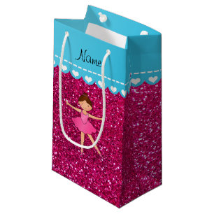 Bolsa De Regalo Pequeña Purpurina de neón personalizado de las rosas