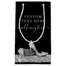 Bolsa De Regalo Pequeña Purpurina de tacones altos Personalizado de plata