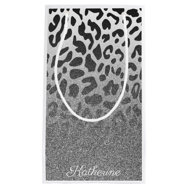 Bolsa De Regalo Pequeña Purpurina Leopard Print (Anverso)