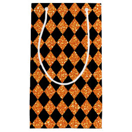 Bolsa De Regalo Pequeña Purpurina NEGRO Y NARANJA MIRA HALLOWEEN