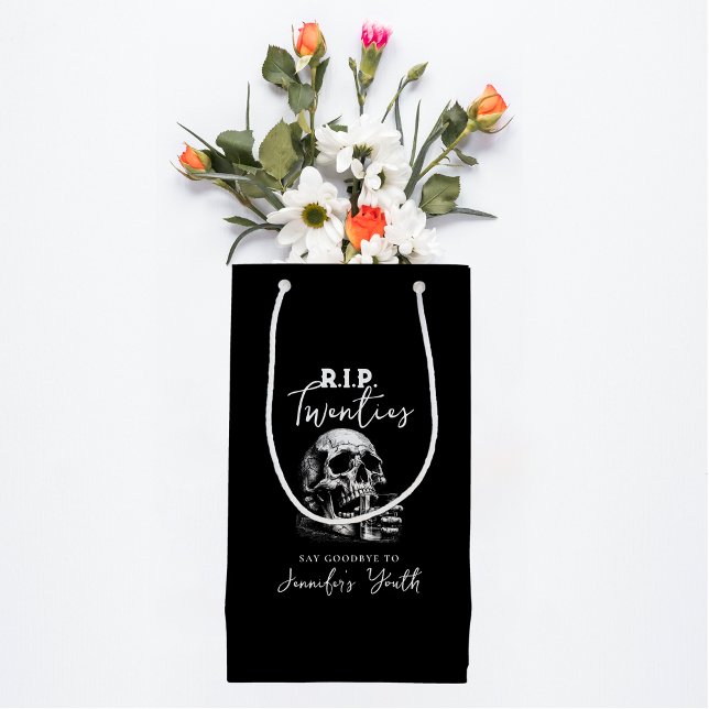 Bolsa De Regalo Pequeña QEPD Veinteañeros Whiskey Skull Black Birthday (Subido por el creador)