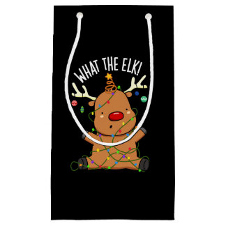 Bolsa De Regalo Pequeña Qué divertido animal almo Puns Oscuro BG
