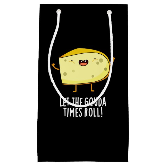 Bolsa De Regalo Pequeña Que El Gouda Times Se Ponga Funny Cheese Pun Dark  (Anverso)