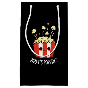 Bolsa De Regalo Pequeña Qué es Poppin Funny Popcorn Pun Dark BG