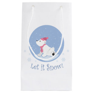 Bolsa De Regalo Pequeña ¡Que La Nieve! (Cubo de oso polar)